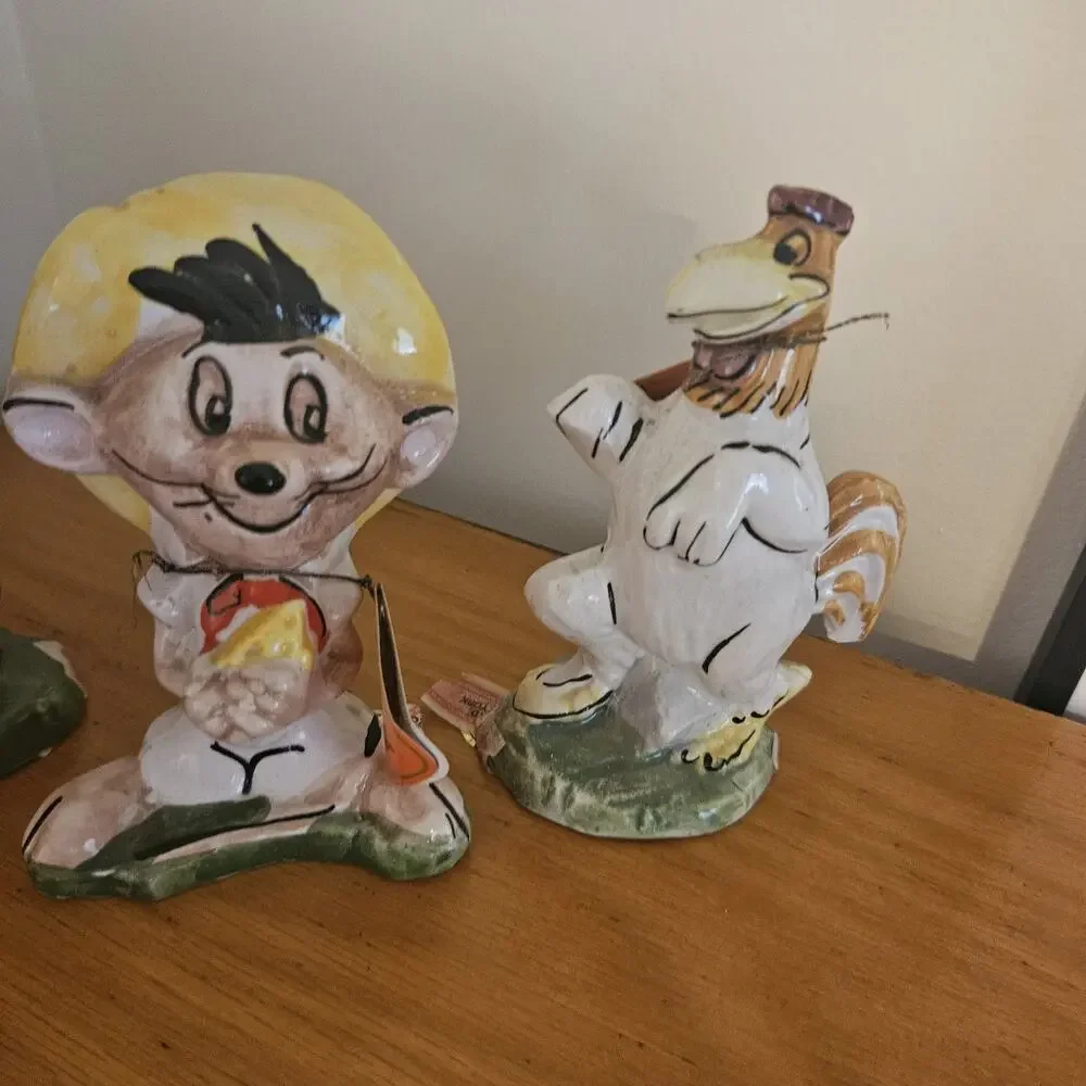 Lot of 4 ALPA Warner Bros Carosello Decanter Looney PORKY PETUNIA SPEEDY FOGHORN